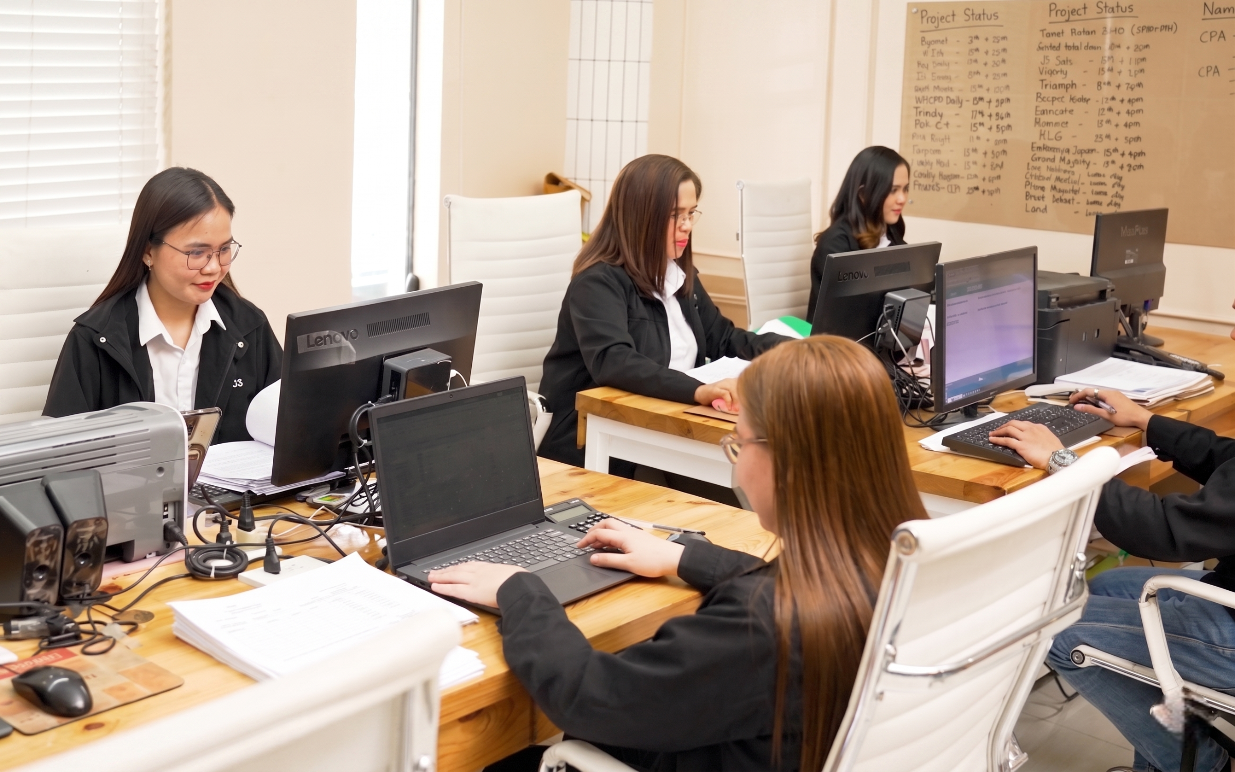 Professional team meeting in a modern office